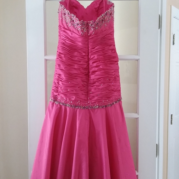 Tiffany Designs Beaded Ruched Prom Dress - Picture 2 of 5